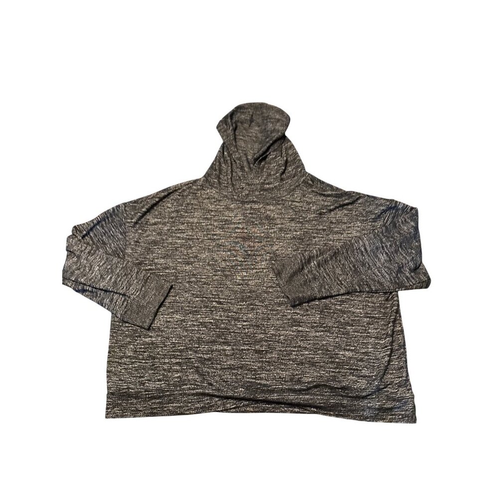 Cozy Charcoal Heathered Knit Hooded Pullover Sweater Gap xxl